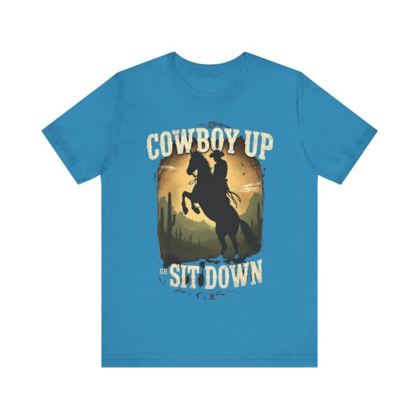 Cowboy Up or Sit Down – Rearing Horse Silhouette - - T-Shirt — Western - Image 41