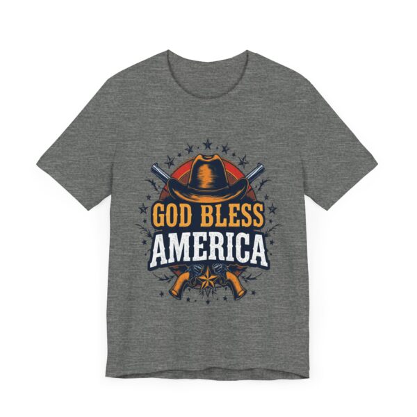 Bold Cowboy Spirit T-Shirt – God Bless America Western Patriotic Design - Image 7