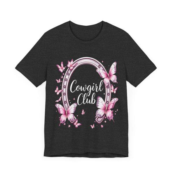 Western Ranch Cowgirl Club: Vintage Butterfly & Horseshoe Charm | Cowgirl Graphic T-Shirt - Image 55