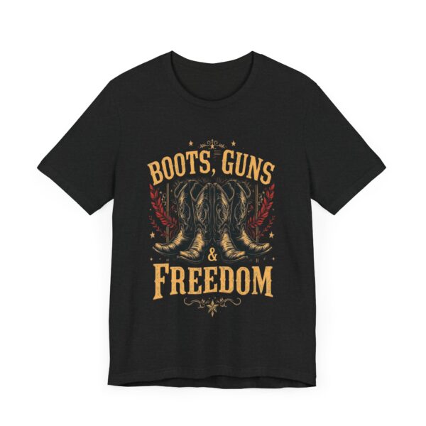 Boots, Guns & Freedom - Cowboy Western T-Shirt Design | Patriotic Country Wear — Western Wear - Image 7