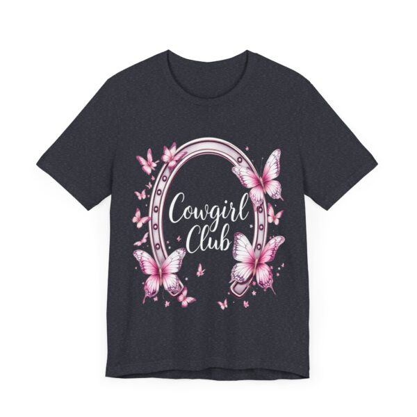 Western Ranch Cowgirl Club: Vintage Butterfly & Horseshoe Charm | Cowgirl Graphic T-Shirt - Image 59