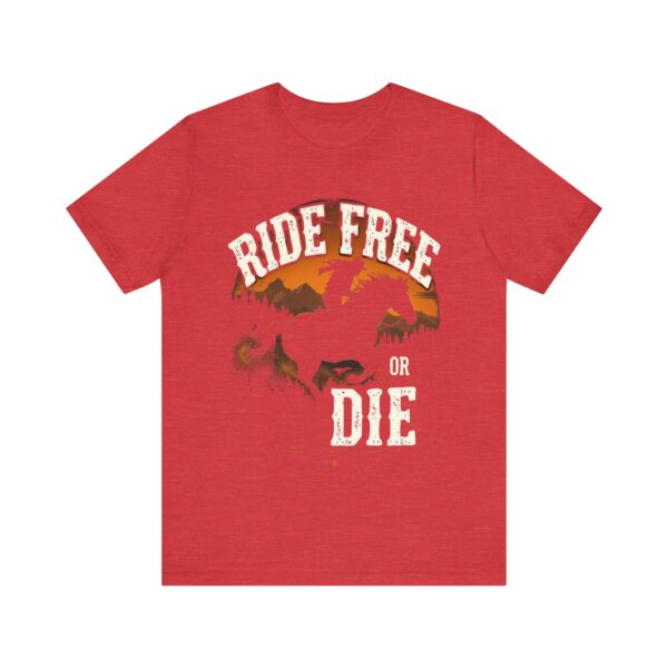 Ride Free or Die T-Shirt - Galloping Horse Silhouette with Rugged Typography - Outdoor Adventure Shirt — Western-Themed - Image 21