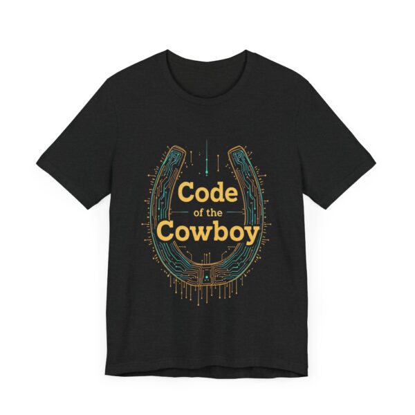 Code of the Cowboy T-Shirt - Circuit-Style Horseshoe Graphic Tee for Tech-Savvy Cowpoke Lovers — Tech-Savvy Cowboy - Image 7