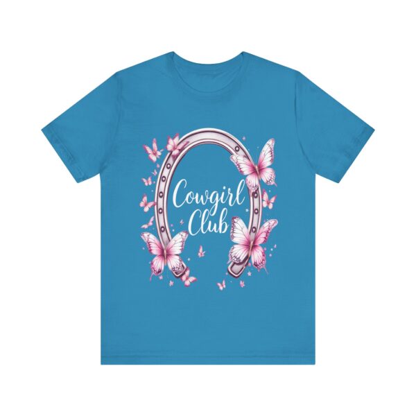 Western Ranch Cowgirl Club: Vintage Butterfly & Horseshoe Charm | Cowgirl Graphic T-Shirt - Image 37