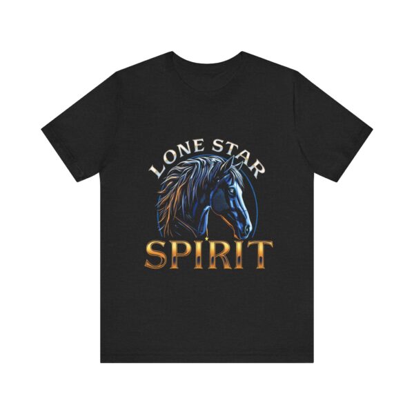 Metallic Lone Star Spirit T-Shirt with Cyber Style Horse Graphic - Texas Pride Apparel — Rodeo Style - Image 5