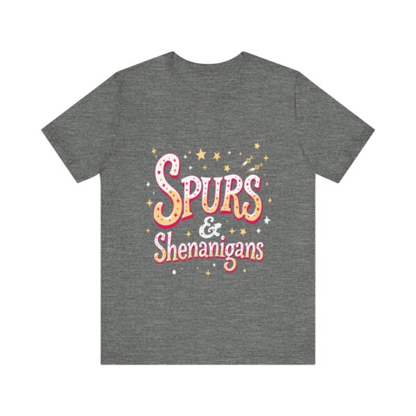 Western Ranch Spurs & Shenanigans Playful Typography | Cowgirl Graphic T-Shirt | Country Style - Image 5