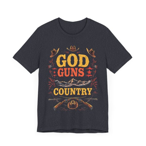 God Guns Country T-Shirt – Bold Cowboy Spirit Design for Patriotic Pride - Image 59