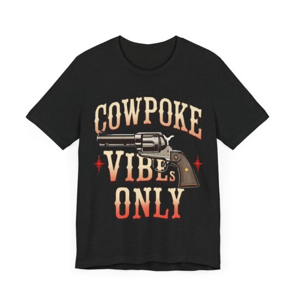 Cowpoke Vibes Only Retro T-Shirt with Revolver Artwork | Vintage Western Graphic Tee — Old-Fashioned Western - Image 7