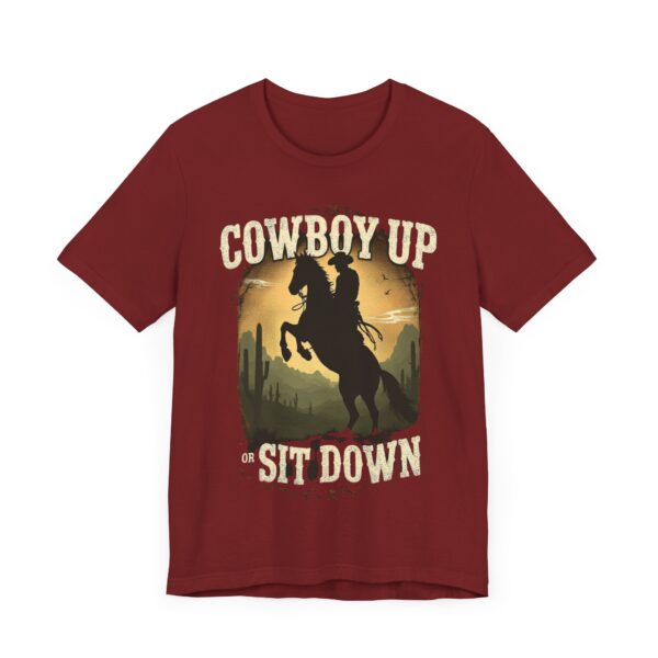 Cowboy Up or Sit Down – Rearing Horse Silhouette - - T-Shirt — Western - Image 67