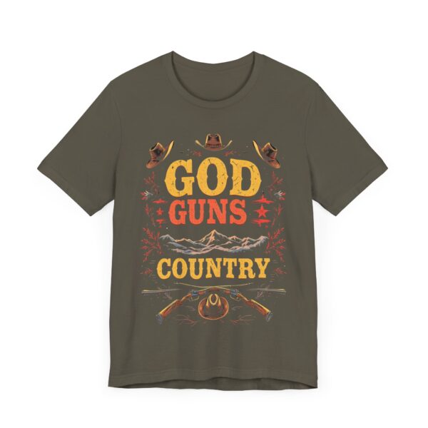 God Guns Country T-Shirt – Bold Cowboy Spirit Design for Patriotic Pride - Image 19