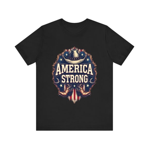 America Strong T-Shirt – Cowboy Pride and Patriotic Spirit Design - Image 9