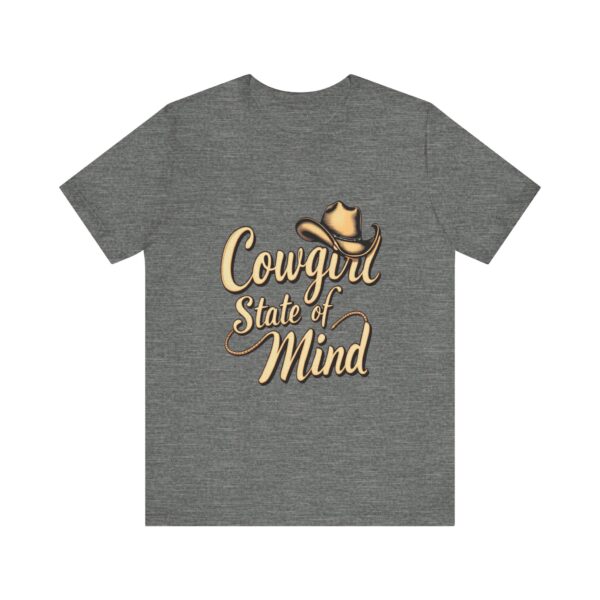 Rustic Charm Cowgirl State of Mind T-Shirt – Western Cursive Design with Lasso & Hat - Image 5