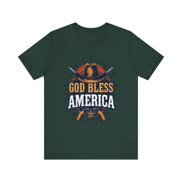 Bold Cowboy Spirit T-Shirt – God Bless America Western Patriotic Design - Image 33