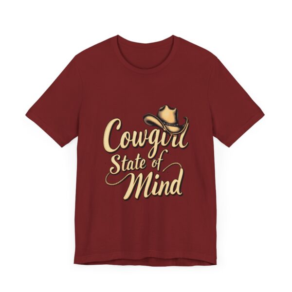 Rustic Charm Cowgirl State of Mind T-Shirt – Western Cursive Design with Lasso & Hat - Image 67