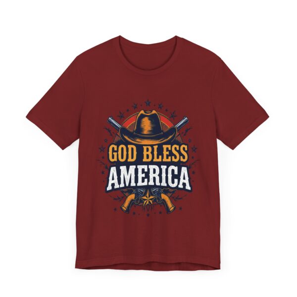 Bold Cowboy Spirit T-Shirt – God Bless America Western Patriotic Design - Image 67