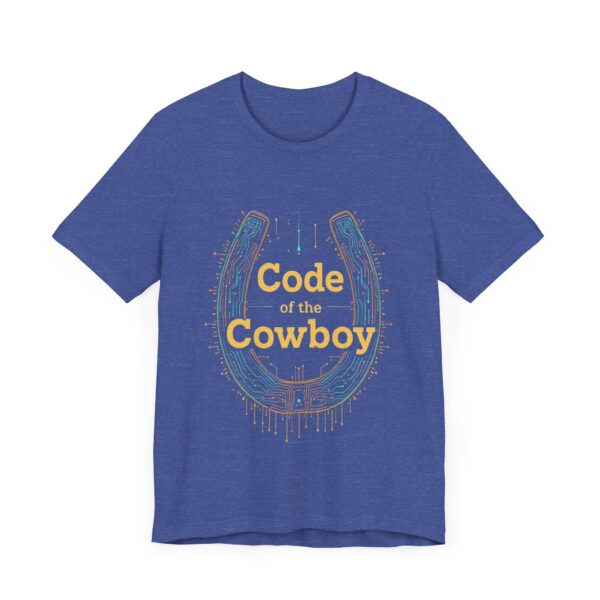 Code of the Cowboy T-Shirt - Circuit-Style Horseshoe Graphic Tee for Tech-Savvy Cowpoke Lovers — Tech-Savvy Cowboy - Image 19