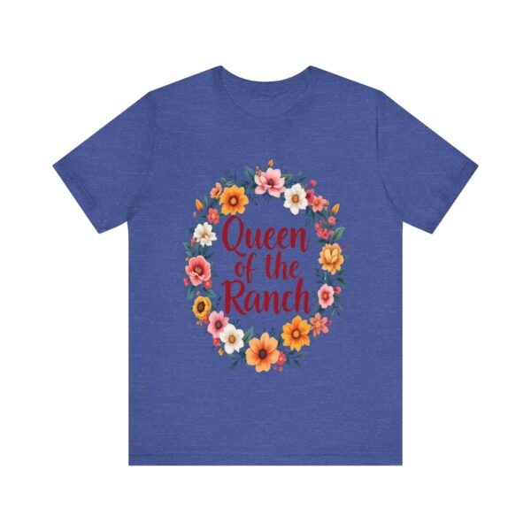 Queen of the Ranch Floral Wreath T-Shirt | Western Style Tee with Cowboy Boots Design | Country Chic Apparel — Western A - Image 17