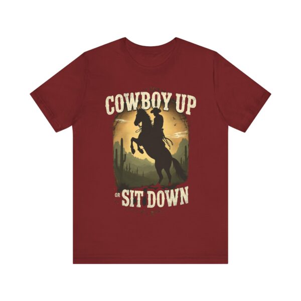 Cowboy Up or Sit Down – Rearing Horse Silhouette - - T-Shirt — Western - Image 65