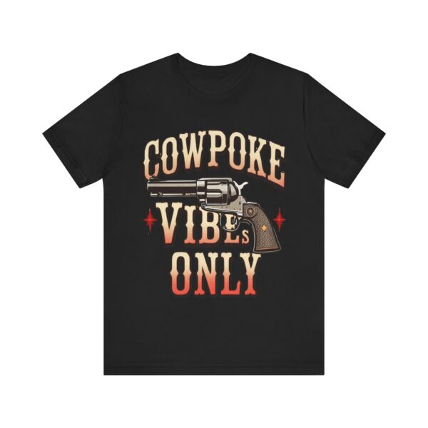 Cowpoke Vibes Only Retro T-Shirt with Revolver Artwork | Vintage Western Graphic Tee — Old-Fashioned Western