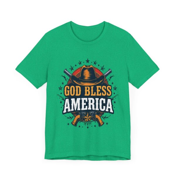 Bold Cowboy Spirit T-Shirt – God Bless America Western Patriotic Design - Image 31