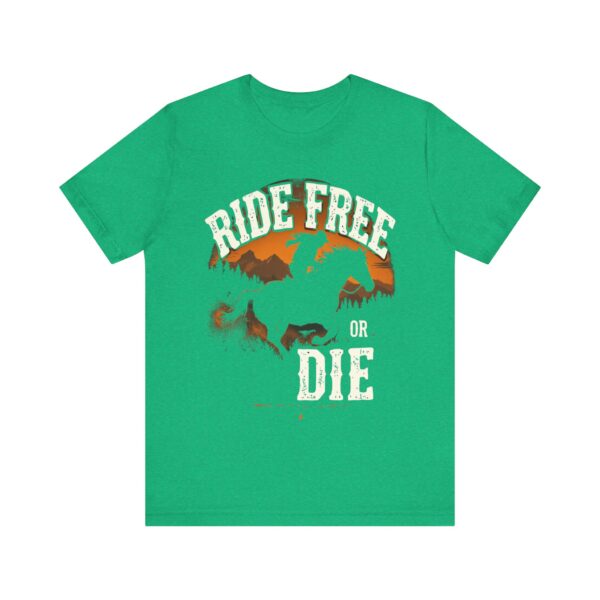 Ride Free or Die T-Shirt - Galloping Horse Silhouette with Rugged Typography - Outdoor Adventure Shirt — Western-Themed - Image 9