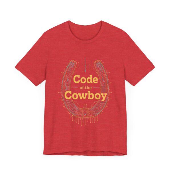 Code of the Cowboy T-Shirt - Circuit-Style Horseshoe Graphic Tee for Tech-Savvy Cowpoke Lovers — Tech-Savvy Cowboy - Image 23