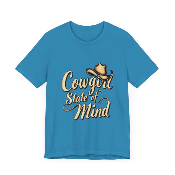 Rustic Charm Cowgirl State of Mind T-Shirt – Western Cursive Design with Lasso & Hat - Image 43