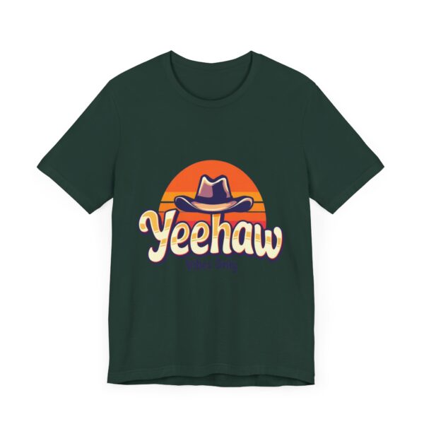 Yeehaw Vibes Only T-Shirt – Retro Cowboy Bliss Graphic with Sunset Stripes - Image 39